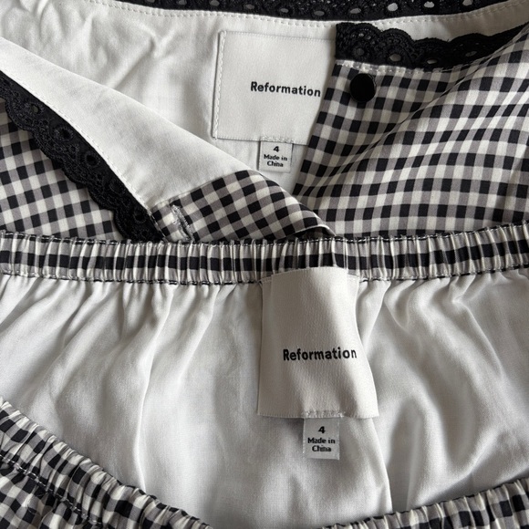 NEW Reformation Valetta Two Piece Matching Skirt Set Remy Check Gingham | US 4 - Picture 9 of 15